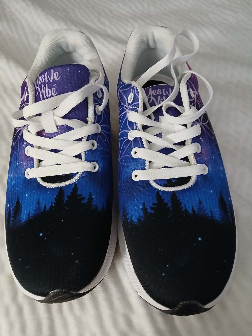 YesWeVibe Forest Night Sky Galaxy Print Sneakers